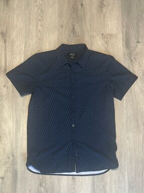 BYLT Premium Basics Button Down Shirt | Size L | Navy Diamond Print